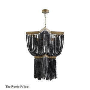 Large Modern Farmhouse Bohemian Beaded Chandelier