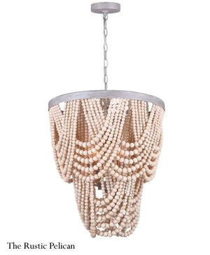 Modern Farmhouse Bohemian Beaded Chandelier