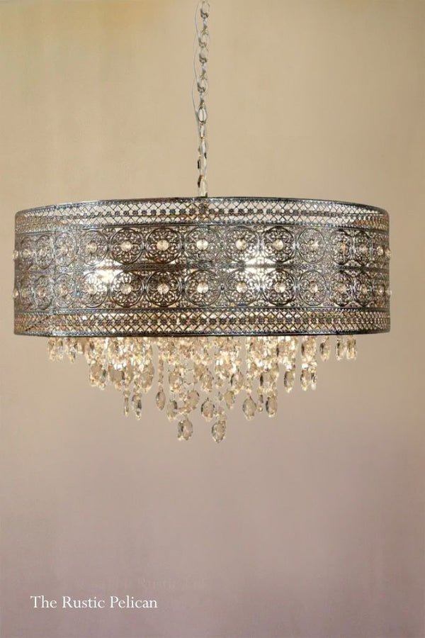 FREE SHIPPING ~ Modern Rustic Crystal Chandelier