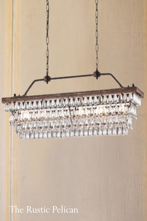 Modern Rustic Crystal Chandelier