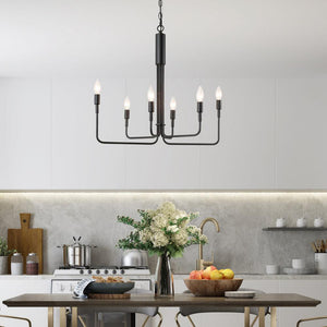 Modern Iron Chandelier with 6 candelabra lights