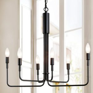 Modern Iron Chandelier with 6 candelabra lights