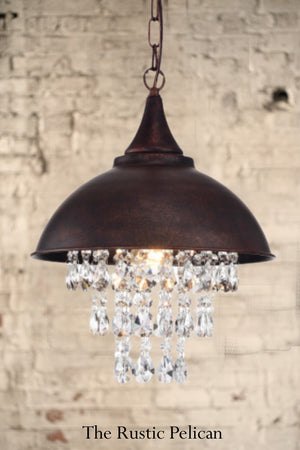 Modern Rustic Antique Crystal Chandelier