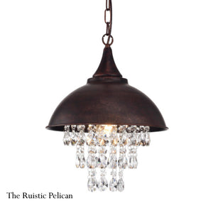 Modern Rustic Antique Crystal Chandelier