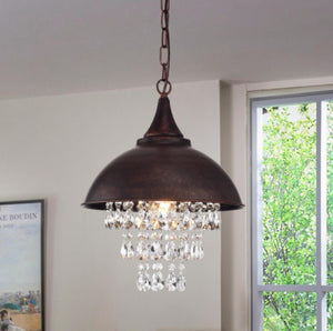 Modern Rustic Antique Crystal Chandelier