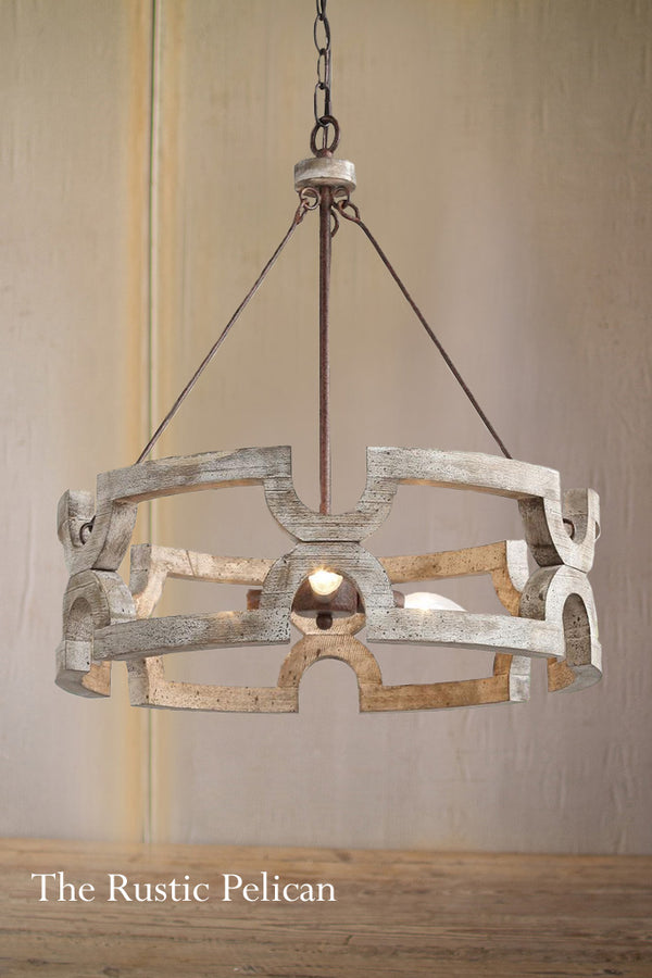 Modern Farmhouse Wood Chandelier 