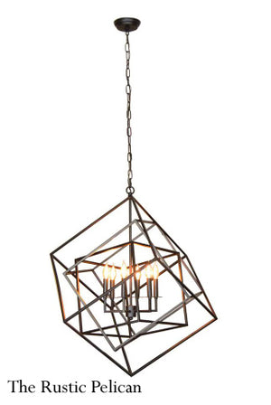 FREE SHIPPING ~Large Modern Chrome or Black Chandelier