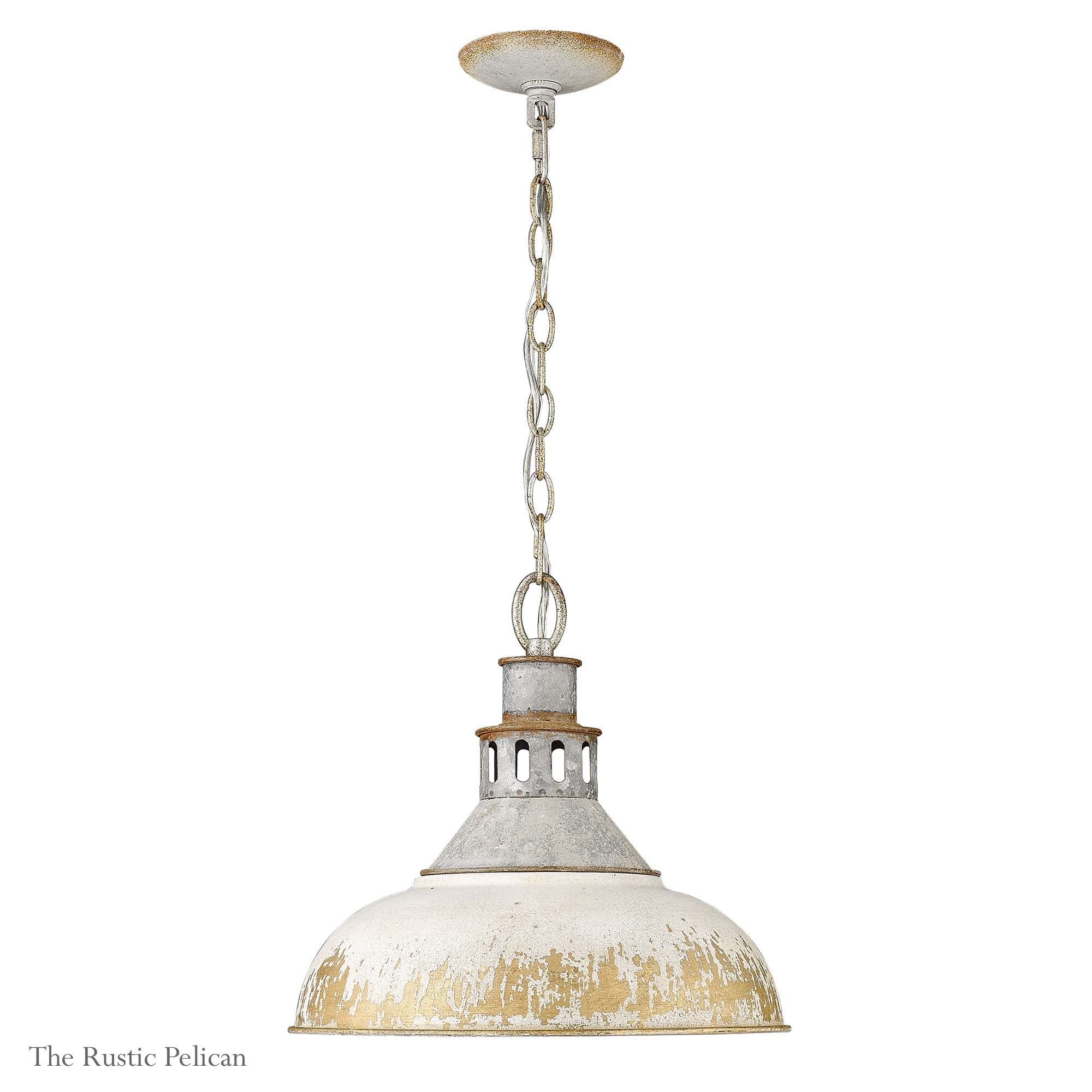 Modern Farmhouse Chandelier Rustic Aged Galvanize Steel