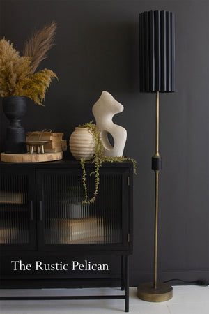 Modern Farmhouse Floor Lamp With Fluted Shade