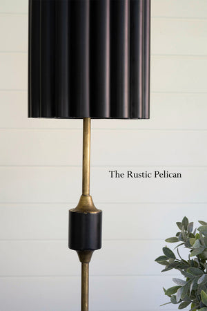 Antique Gold Table Lamp with Fluted Shade