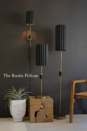 Modern Farmhouse Floor Lamp With Fluted Shade