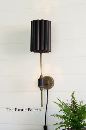 Modern Farmhouse Wall Sconce with Fluted Shade