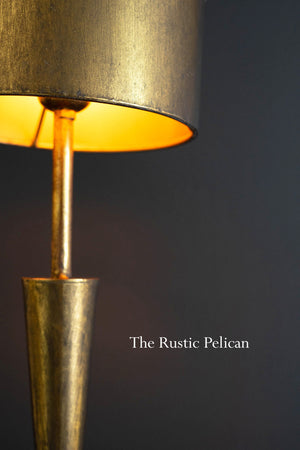 Modern Farmhouse Table Lamp with Antique Gold Shade