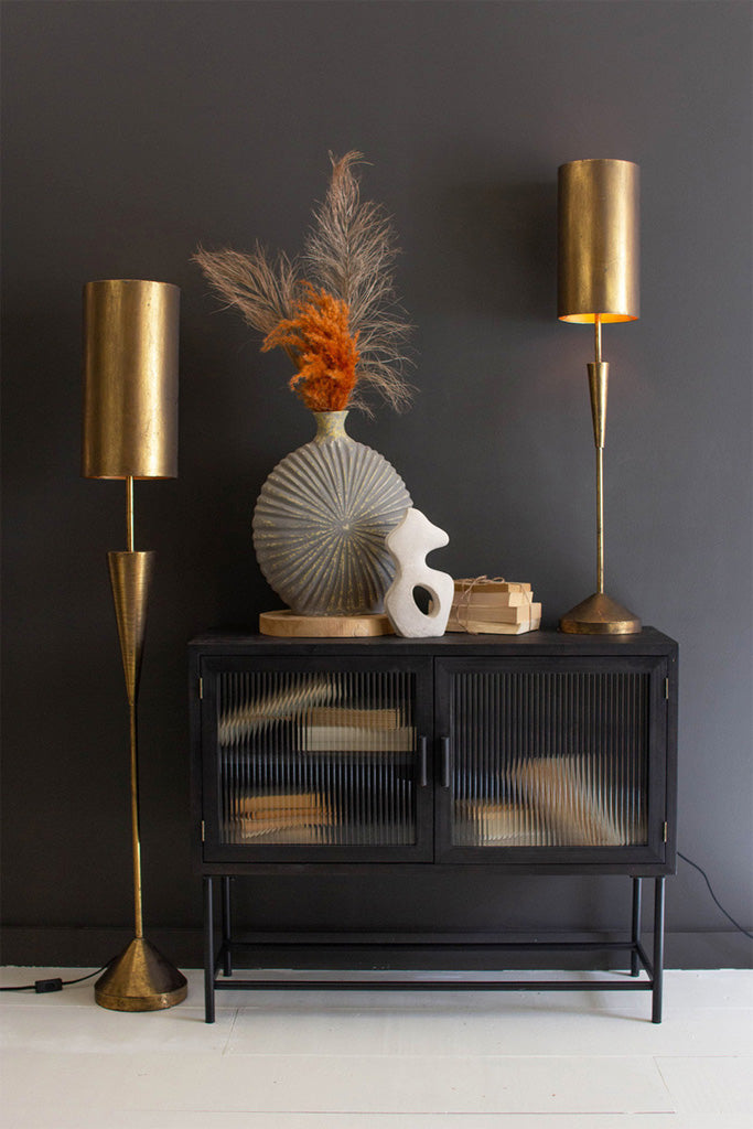 FREE SHIPPING - Modern Farmhouse Table Lamp with Antique Gold Shade