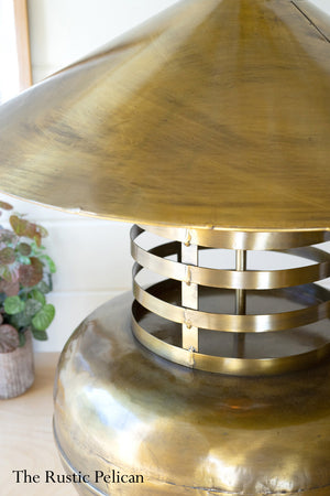  Large  Brass Table Lamp with Brass Shade