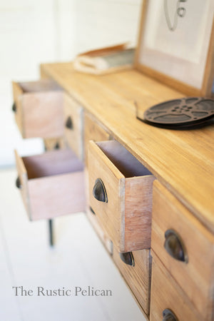 Modern Farmhouse Wooden Chest with 12 Drawers