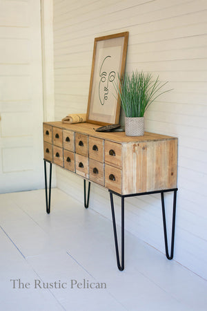 Modern Farmhouse Wooden Chest with 12 Drawers