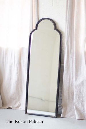 FREE SHIPPING -Antique Black Iron Mirror with arched top
