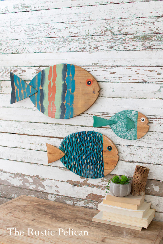 Sale-Fish-Beach-Decor-Nautical-Wall Art-Coastal Home Decor-Set of