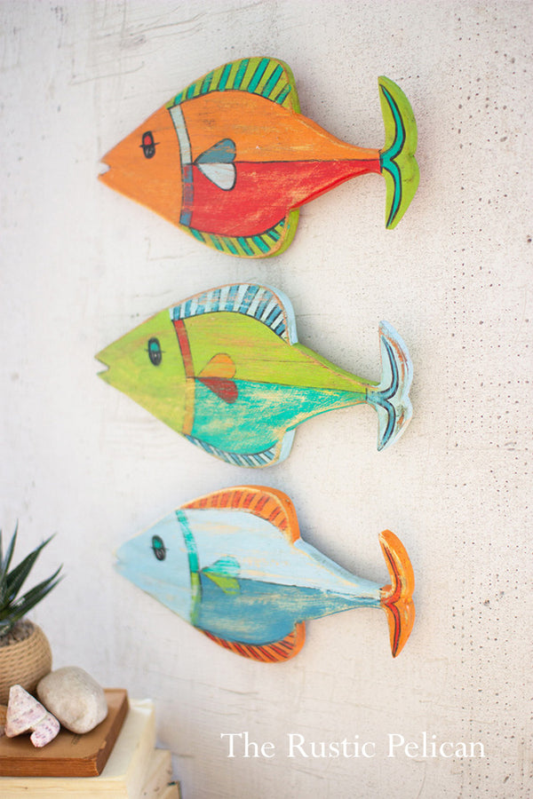  Hand Painted Wooden Fish