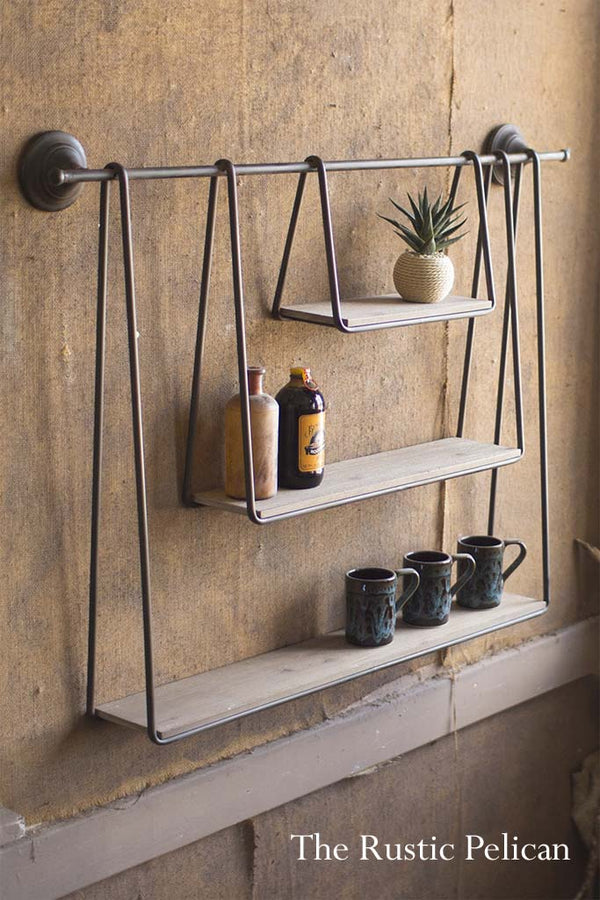 Wood and Metal 3 tier shelf