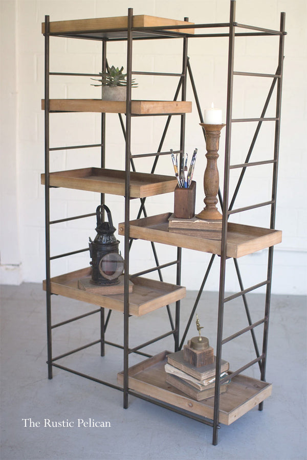 FREE SHIPPING - Modern farmhouse-wood and metal shelves