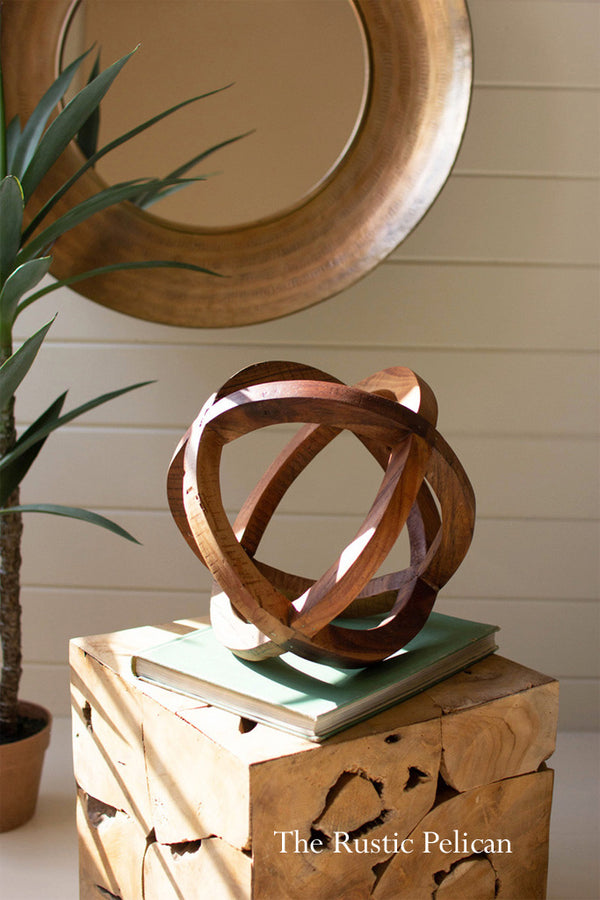 Modern Rustic Wooden Table Sculpture 