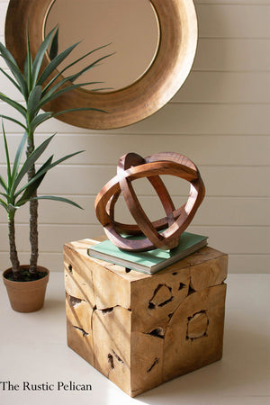 Modern Rustic Wooden Table Sculpture 