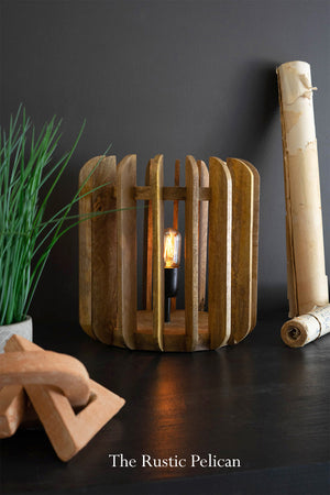 FREE SHIPPING - Modern Rustic Wood Table Lamp