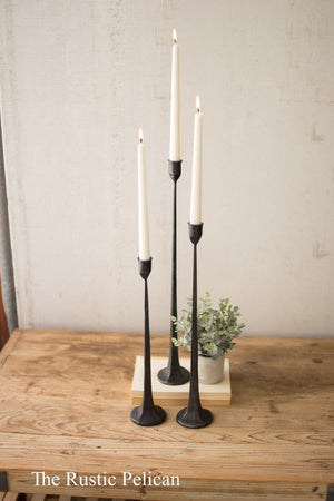 Candle Holders , tall cast iron tapered candle holders