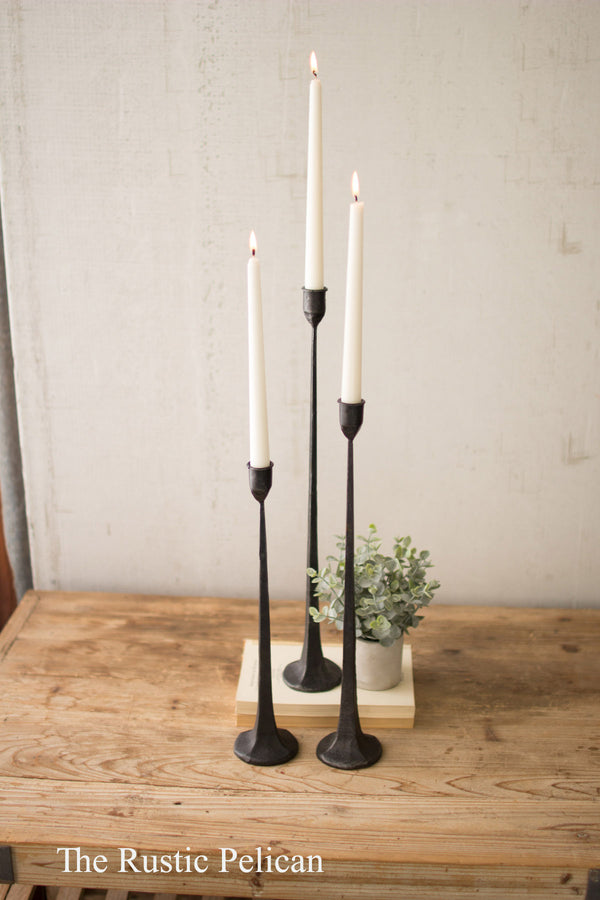 Candle Holders , tall cast iron tapered candle holders