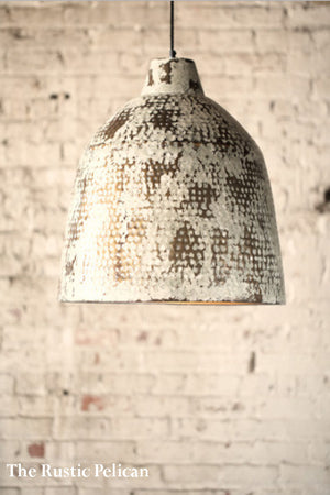 Modern Farmhouse white metal rustic Pendant Light