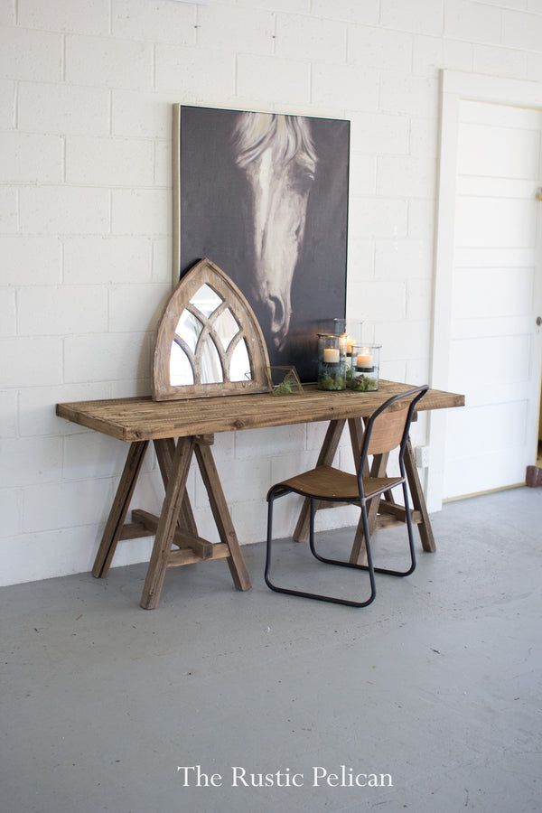 Reclaimed wood desk farmhouse table wooden console
