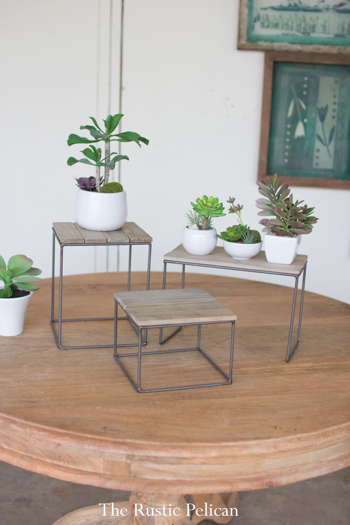 Plant stand dessert stand wood rustic wedding stands