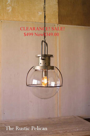 CLEARANCE! SALE! - LARGE MODERN FARMHOUSE GLASS PENDANT LIGHT