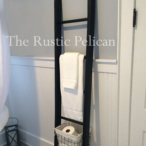 Wood Ladder- Bathroom Ladder -Towel Ladder-Farmhouse Ladder