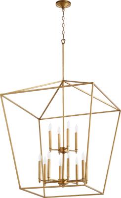 FREE SHIPPING - Large Entryway Chandelier 9 Light Gold Leaf