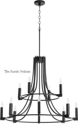 Large Modern Farmhouse Chandelier 12 Light Black