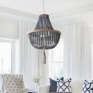 FREE SHIPPING - Modern Farmhouse Bohemian Beaded Chandelier