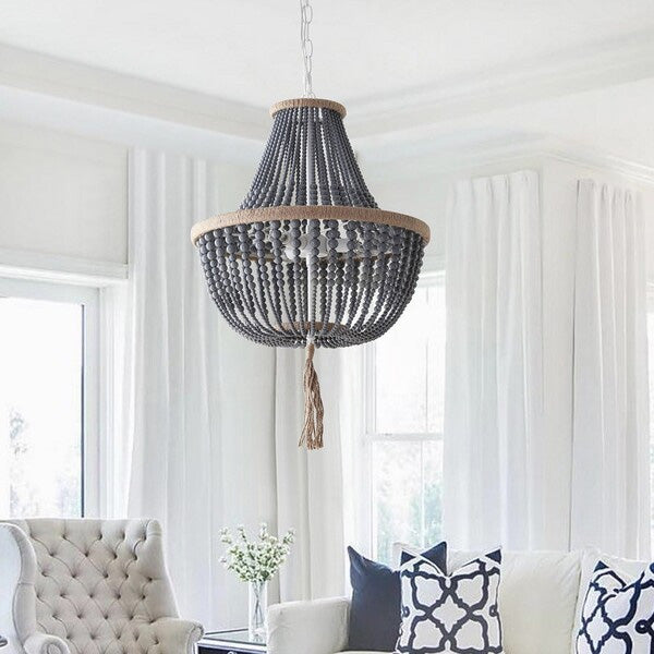 Gray beaded chandelier hotsell