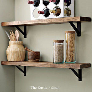 Rustic Farmhouse Kitchen Wood Shelf