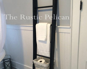 Wood Ladder- Bathroom Ladder -Towel Ladder-Farmhouse Ladder