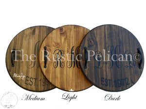 Large Personalized Wooden Serving Tray - Lazy Susan