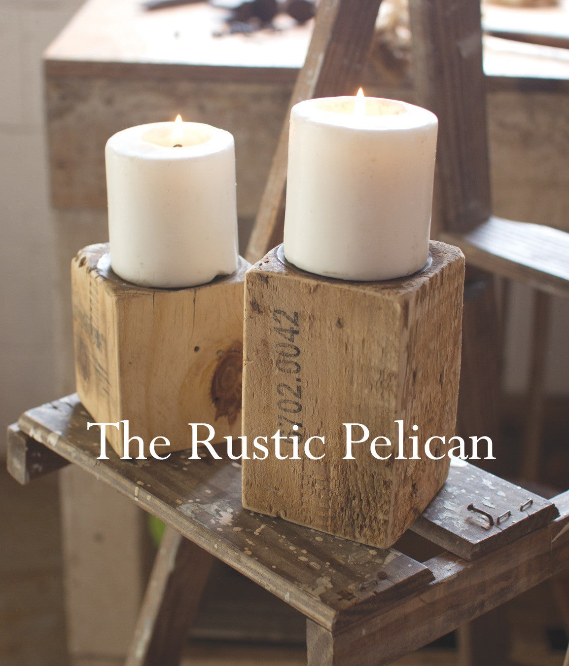 Candle holders-wood-candlestick-rustic-farmhouse-votive-candles