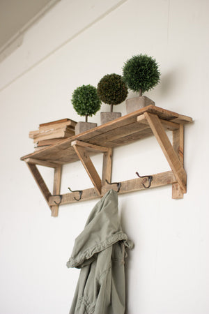 Modern Rustic Wood Shelf- Coat Rack