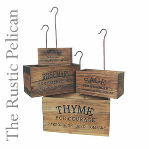 Set of four (4) Rustic Farmhouse Wooden Planter Boxes