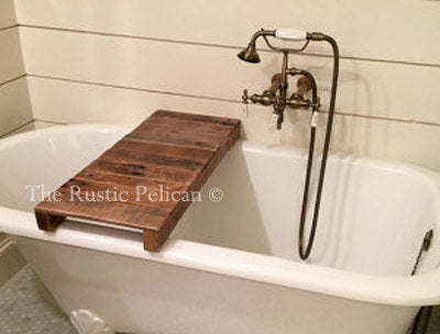 Bath Tray, Rustic, Farmhouse, Bath, Bathroom, Bath Shelf, Modern, Home ...