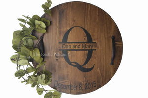 Personalized Wooden Serving Tray - Lazy Susan