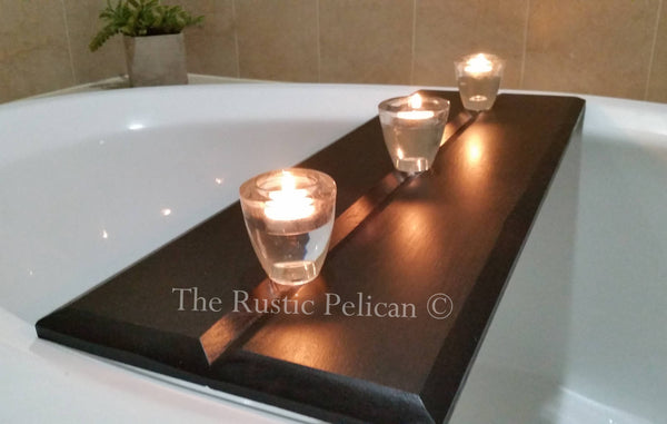 FREE SHIPPING! Modern Farmhouse Rustic Wood Bath Tray - The Rustic Pelican