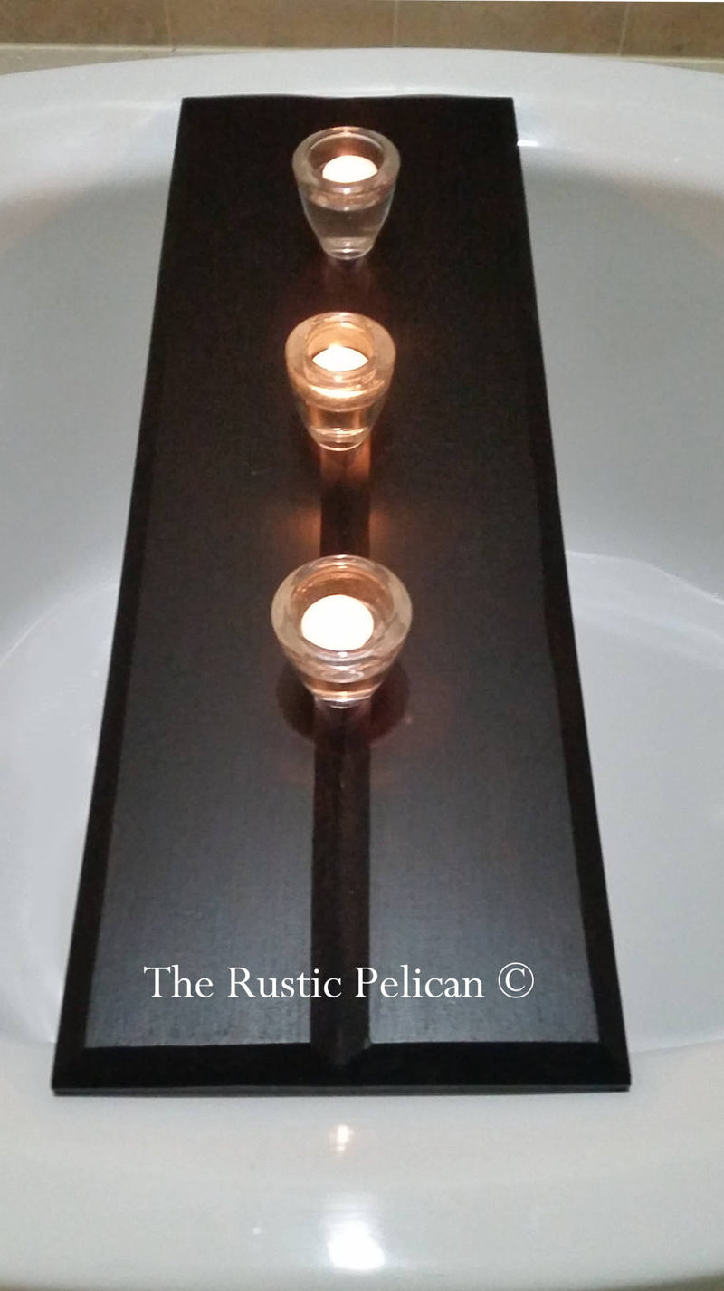 FREE SHIPPING! Modern Farmhouse Rustic Wood Bath Tray - The Rustic Pelican